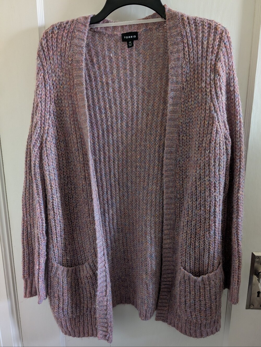 torrid Lavender Rainbow Lurex Open-Front Cardigan